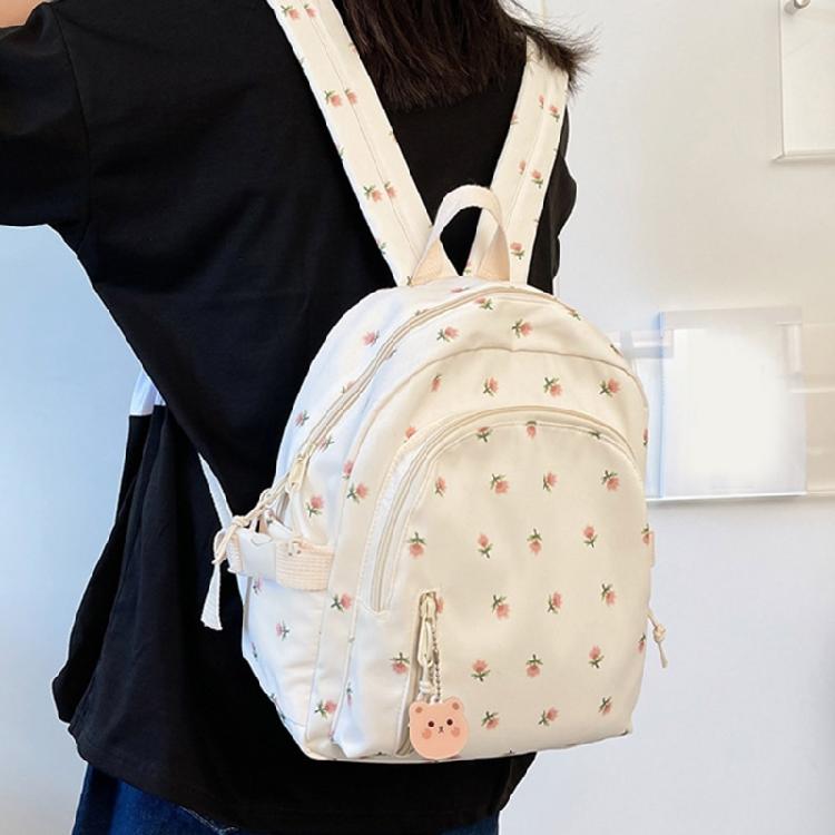 Students School Backpack Flower Print Backpack Travel Rucksack Korean Styles Daypacks Girls Travel Backpack