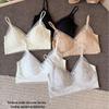 Elegant Lace Strap Ice Silk Seamless Bra for Women, Plus Size with Fixed Pads