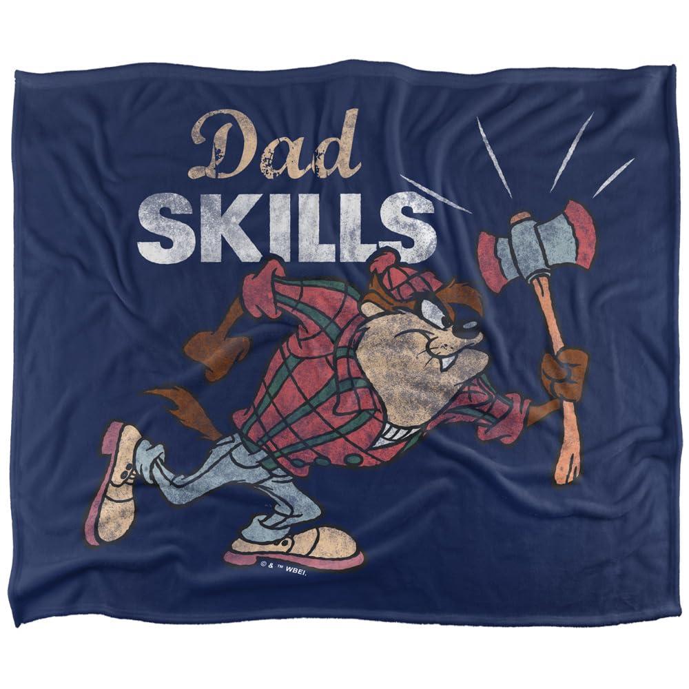 Looney Tunes Taz Dad Skills Fathers Day Blanket