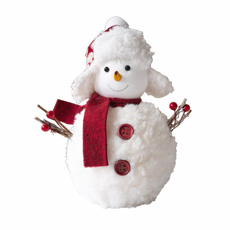 Cute Plush Christmas Snowman Doll Ornaments Merry Christmas Decoration for Home New Year Party Pendant Kids Gift Favors