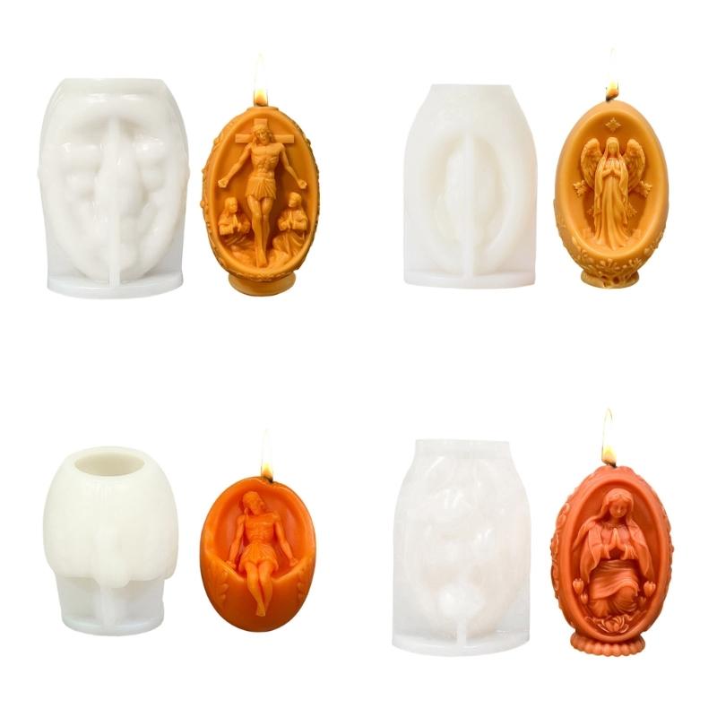 3D Jesus Eier Kerzenformen Eier Silikonform Handgemachte Gipsformen Verzierung Epoxidharz Formen Bastelformen