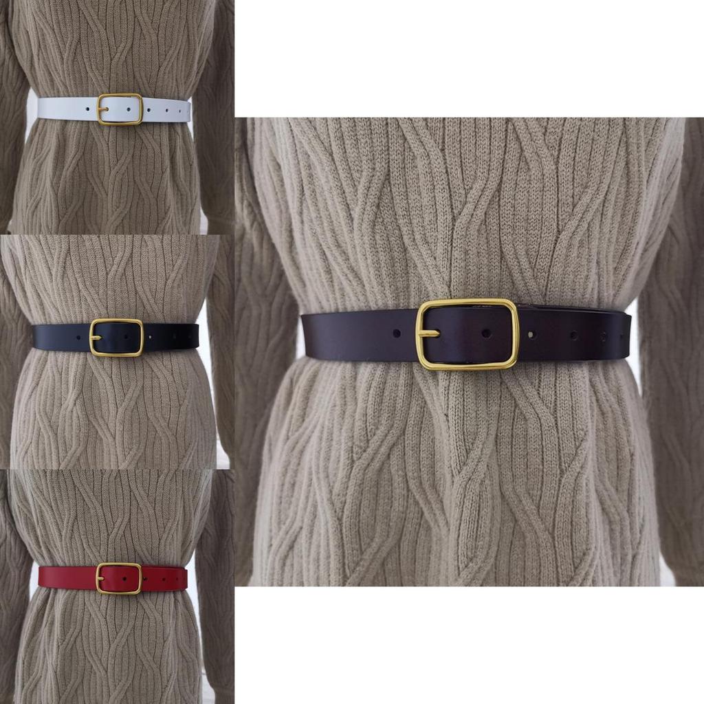 Style Pure Leather Belt For Women With Metal Pin Buckle For Jeans And Pants