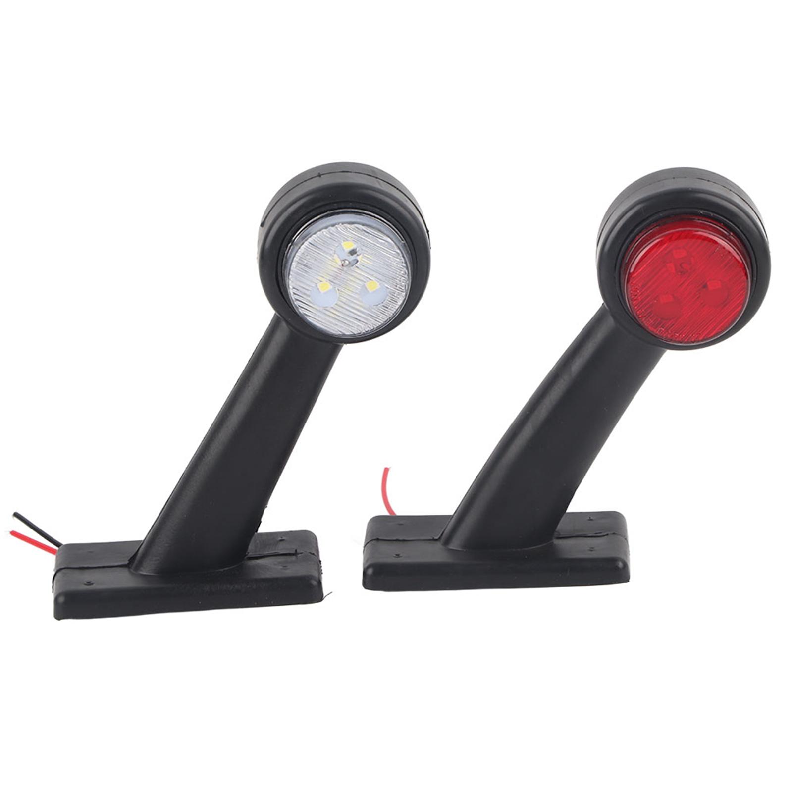 2Pcs 12 LED 10V‑30V Elbow Side Marker Indicator Light Lamp Side Marked Lamp for Car Truck (X1)
