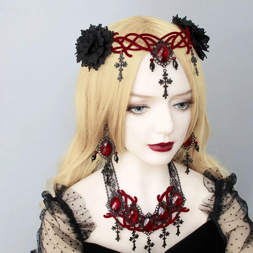 Gothic Style Vampire Reaper Cross Headpiece for Women & Girls - Halloween Ball Queen Crown Perfect Masquerade Cosplay Headbands