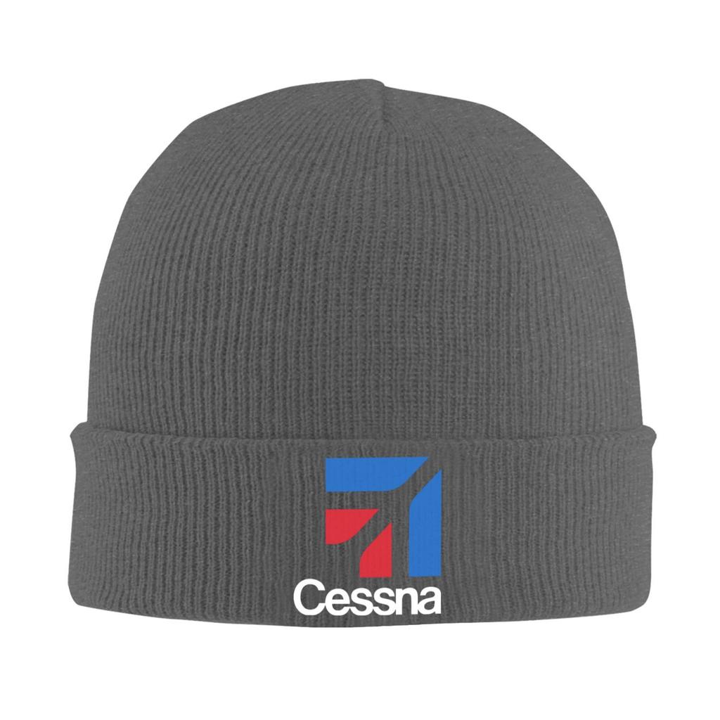 Cessna Logo Print Beanie Hats Outdoor Warm Soft Unisex Unisex Unisex Bonnet Hats Autumn Winter Printed Hip Hop Caps