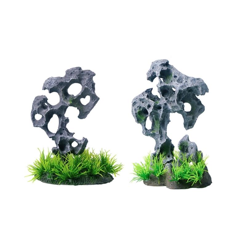 Aquariums Landscape Grass Resins Aquariums Decorations Art Crafts Terrarium Habitat Ornaments Rock Craft