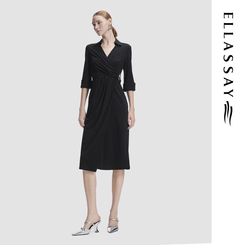 

ELLASSAY Элегантное платье из триацетата с V-образным вырезом и приталенным силуэтом M