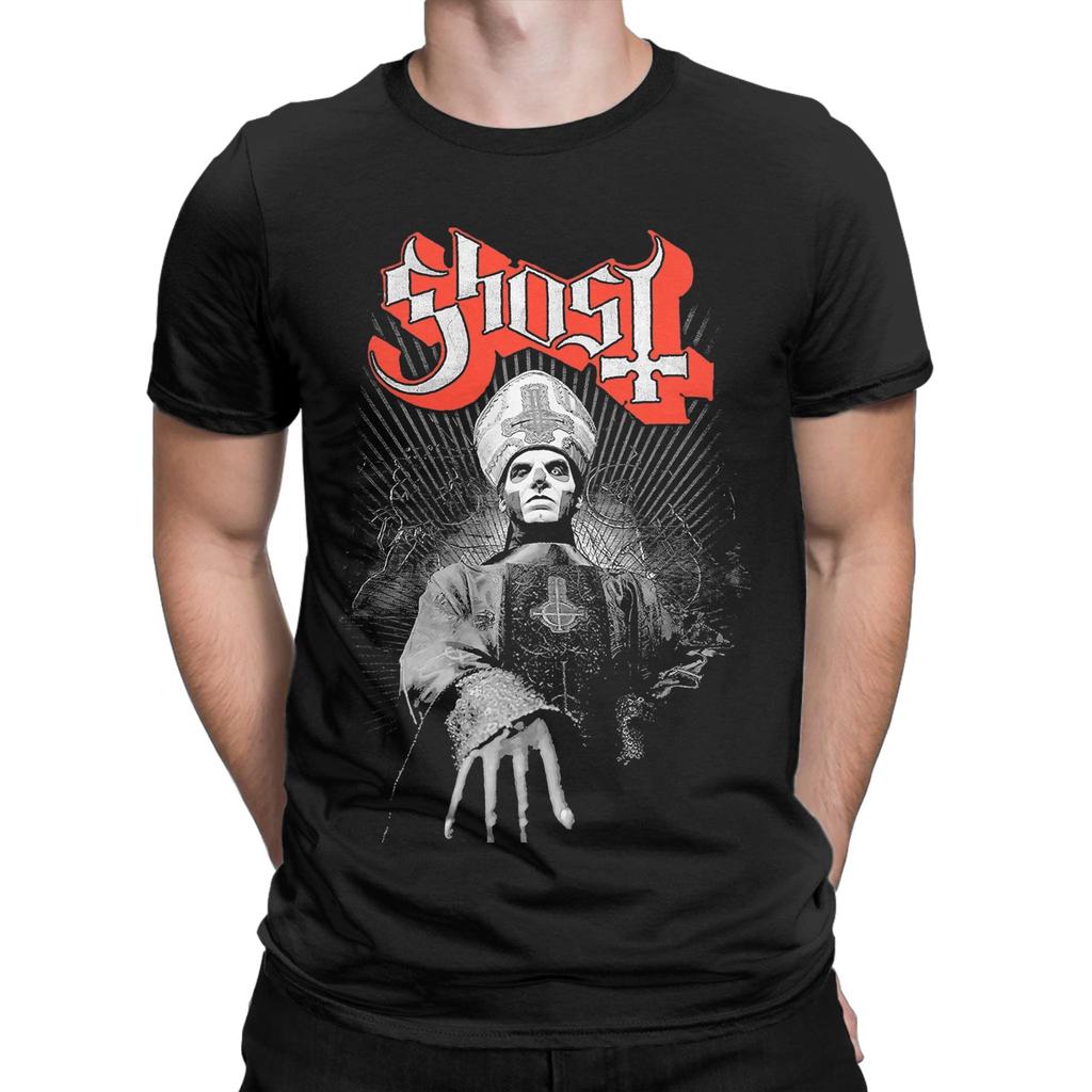 Ghost Band Papa Emeritus Rock Metal T Shirts Men's  Pure Cotton Novelty T-Shirts Crew Neck  Tees Short Sleeve Tops Graphic