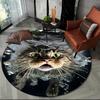 Cute Calico Cat,Persian Cat,Ragdoll Cartoon Round Carpet Rug for Living Room Bedroom Kids Decor,Pet Area Rug Non-slip Floor Mat