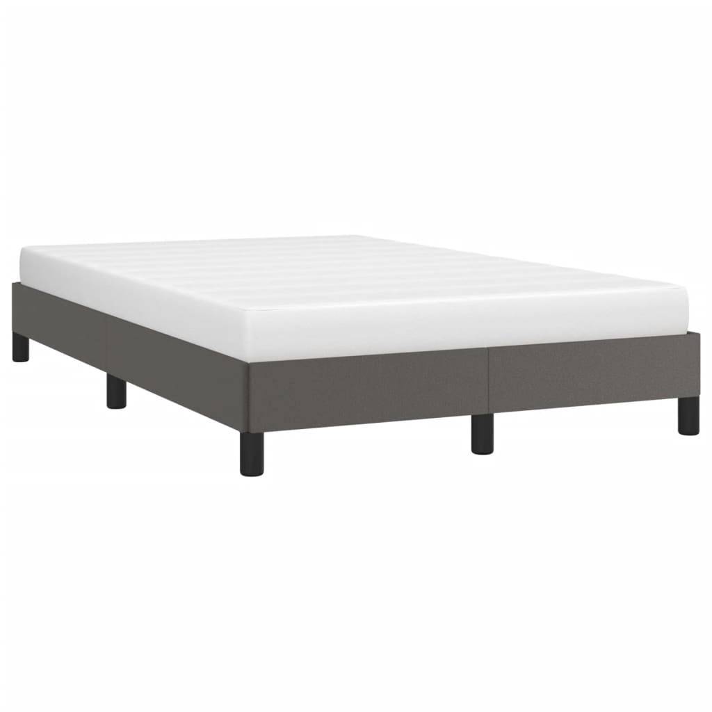 Bed Frame Without Mattress Gray 120 X 190 Cm Faux Leather