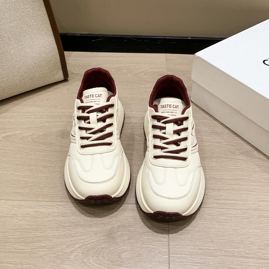 Sneakers women's 2025 new shoes thick-soled soft-soled lightweight dad shoes versatile Korean version lace-up casual running shoes