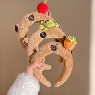 Trendy Čelenka Roztomilé Kreativní Gumičky do Vlasů Kreslená Kapybara Gumičky do Vlasů Pro Ženy Dívky Módní Všestranná Obruč do Vlasů Dárky