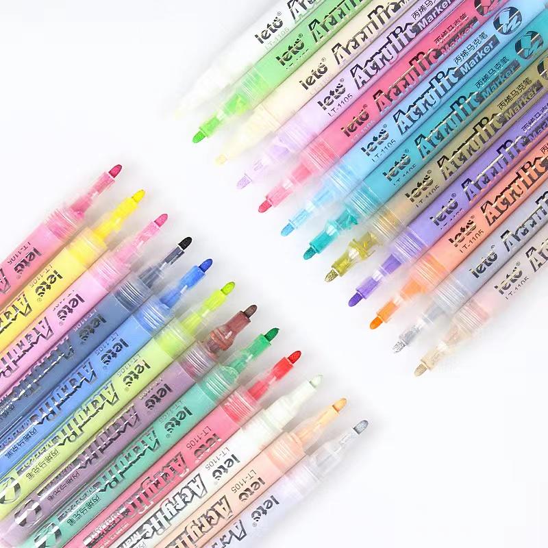 Acrylic Metal Beautiful Color Painting Pen, Multi-function Calligraphy Practice, Special Pen for Students