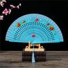 Faltfächer mit Quasten, doppelseitig, Blumenmuster, hohle Holzrippen, Laufstege, Tanz-Wing-Chun-Requisiten, Damen, Sommer-Handfächer, Partyzubehör