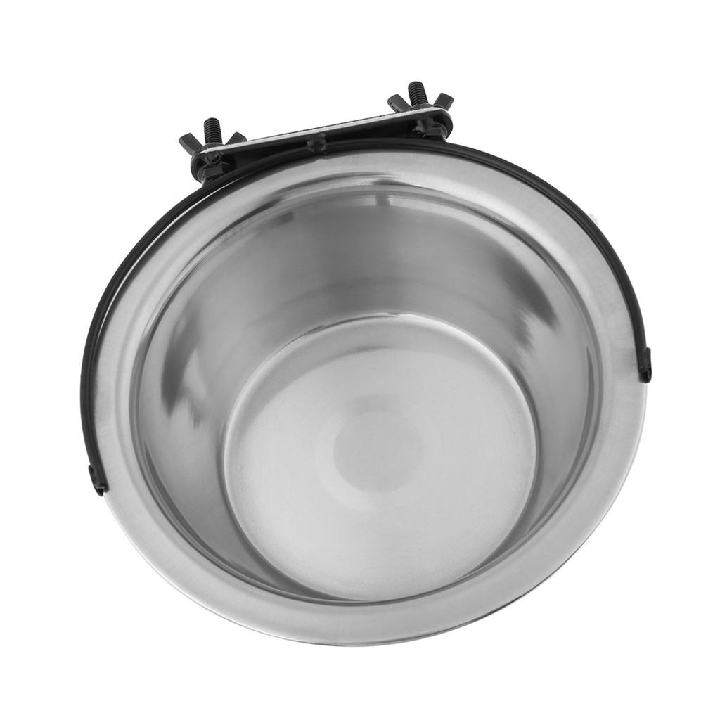Dog Bowl Diner Dish Stainless Steel Hanging Medium Small Pet Puppy Cat Food Water Feeder L