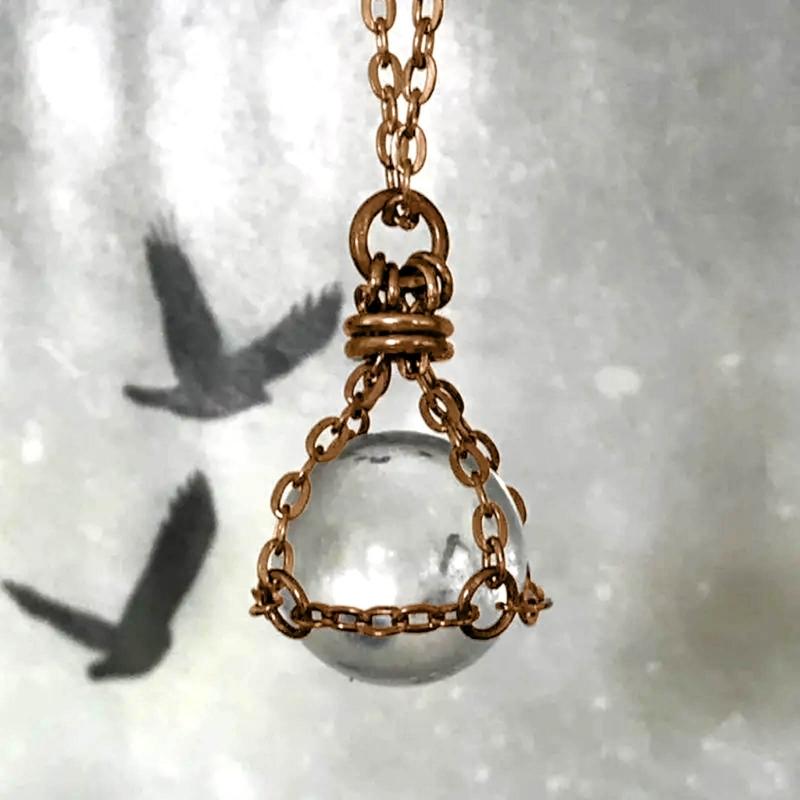 Natural Crystal Holder Necklace Colorful Stone Mesh Pocket Pendant Choker Adjustable Chain Neckchains for Women Girl