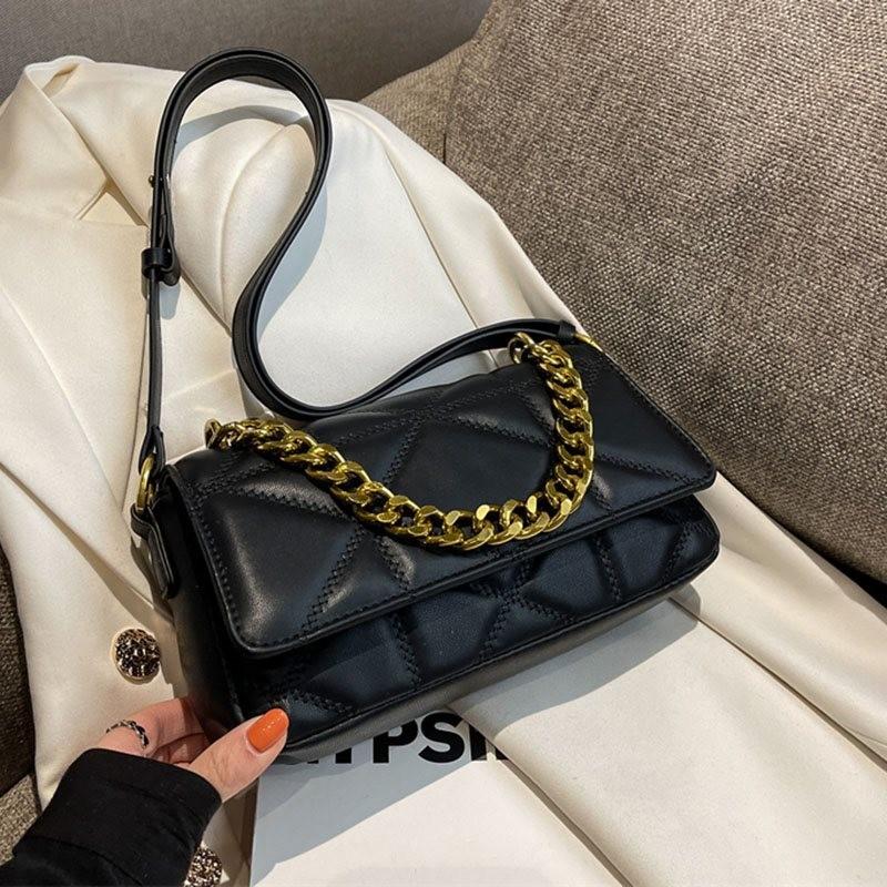 Chic Casual Soft Leather Chain Shoulder Bag For Youth Stylish Daily Use Available In Multiple Colors