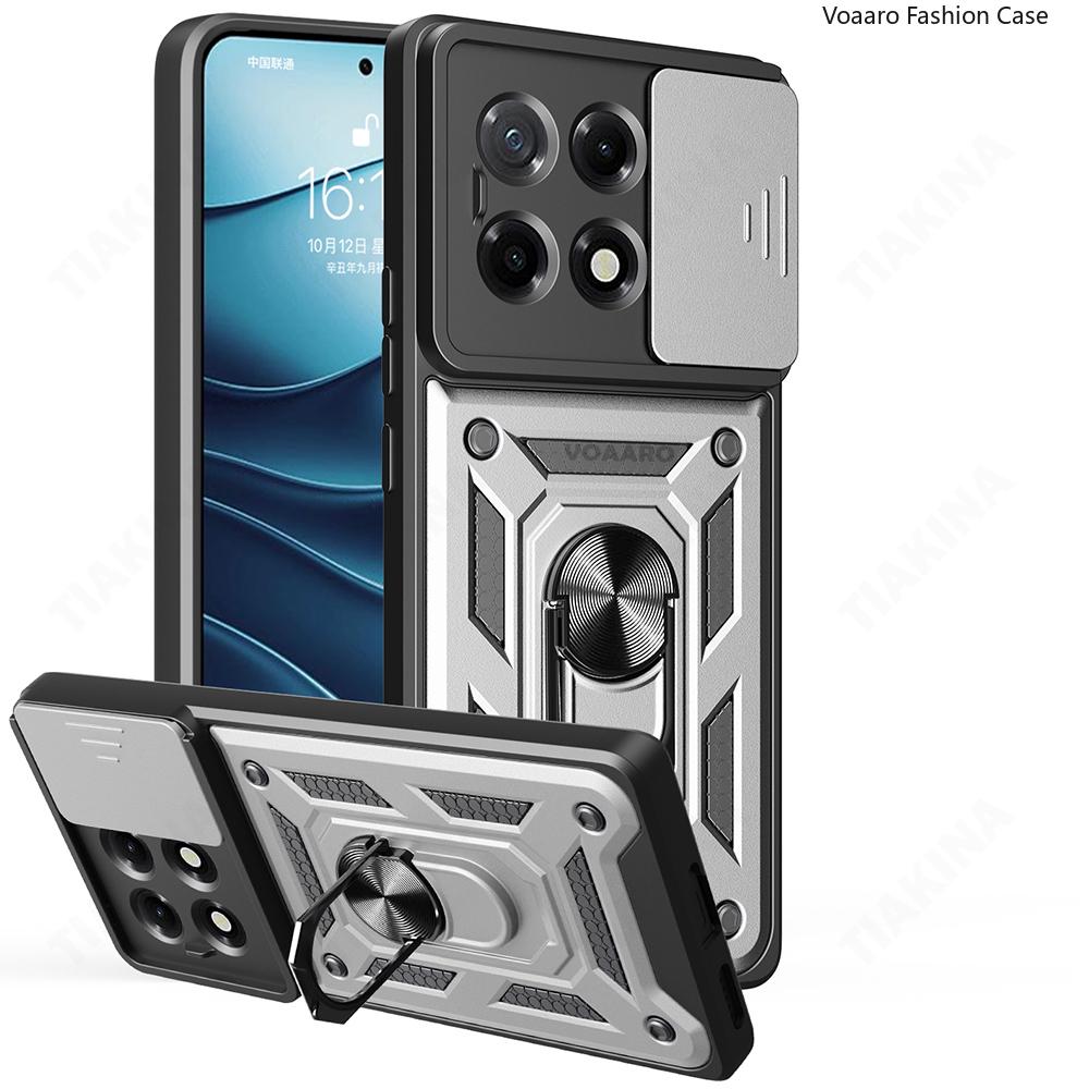 Slide Lens Armor Funda for Tecno Spark 30 Pro 4G Case Magnetic Rotate Ring Stand Holder Cover for Tecno Spark 30 Pro 4G Case