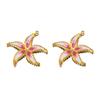 2pcs Stainless Steel Enamel Summer Starfish 4.2cm Flower Charms for DIY Earring Jewelry Materials Making Pendant Supplies Crafts