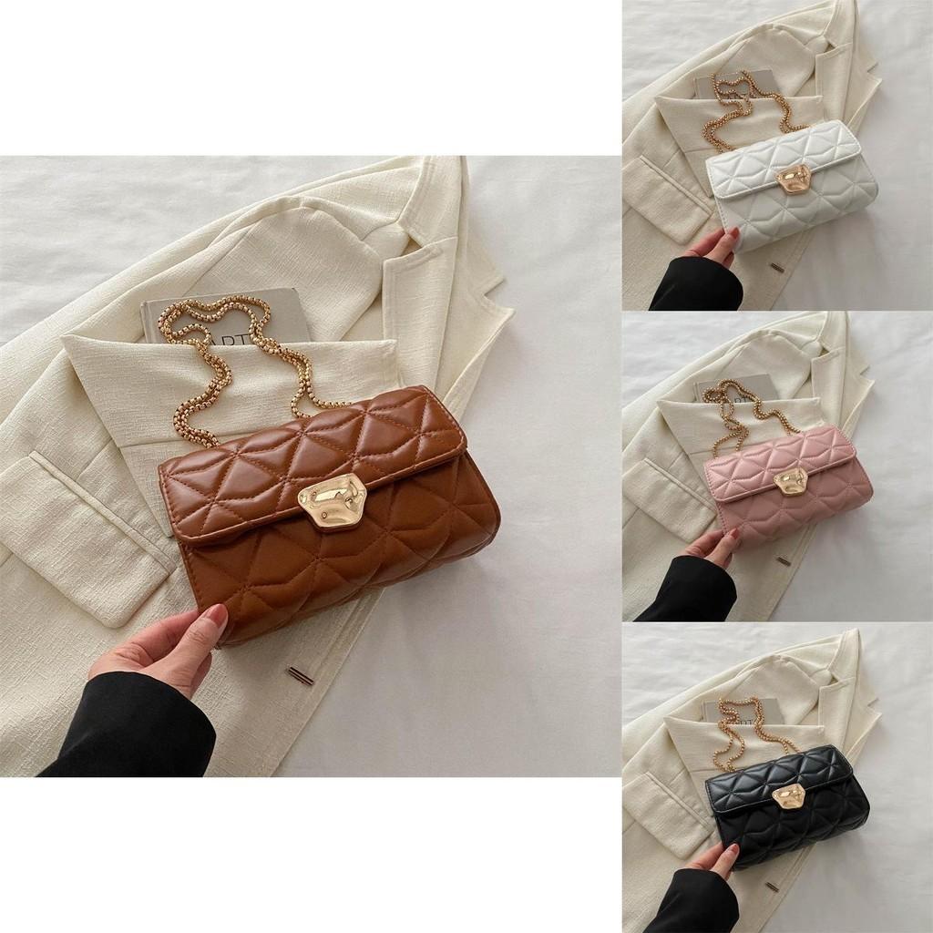 Stylish Trendy Quilted Chain Shoulder Bag For Women In Pu Leather Chic Mini Crossbody