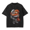 Men T Shirt Team Punch Monkey Washed T Shirts Hipster  Summer Tees Y2k Retro Pattern Cotton Tops Gift Idea