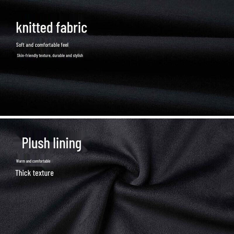 HLA Men's Warm Fleece-Lined Knitted Polo Sweater