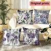 Aquarell Lila Hortensie Kissenbezüge Muster Kissenbezug Geeignet für Sofa Schlafzimmer Auto Kissenbezug