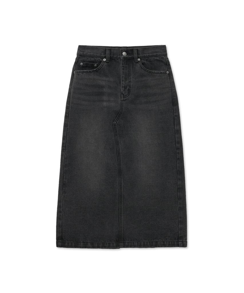 Yale Denim Long Skirt_Charcoal