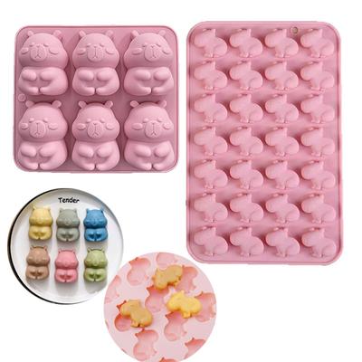 3D Capybara Silicone Mold Cartoon Animal Chocolate Cookies Ice Cube Tray Gummy Jelly Soap For Baby Shower Cake Decoration Tools