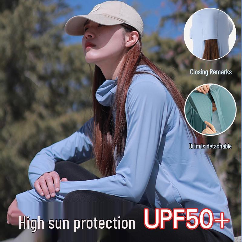 Women's Summer UV Protection Ice Silk Jacket - Lightweight, Breathable, and Original Yarn with Large Brim for Sun Safety