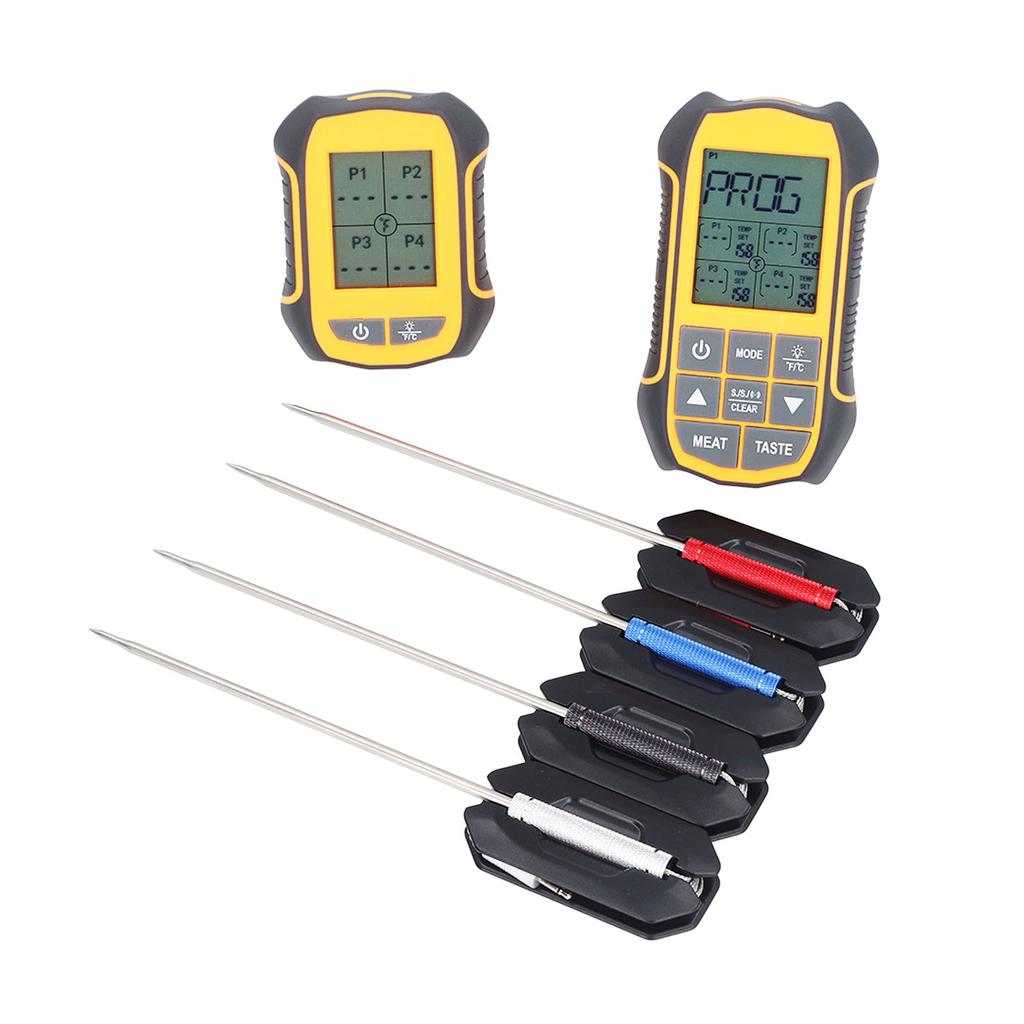 Digital Cooking BBQ Thermometer ABS Wireless Oven Food Smoker Thermometer with 4 Probes