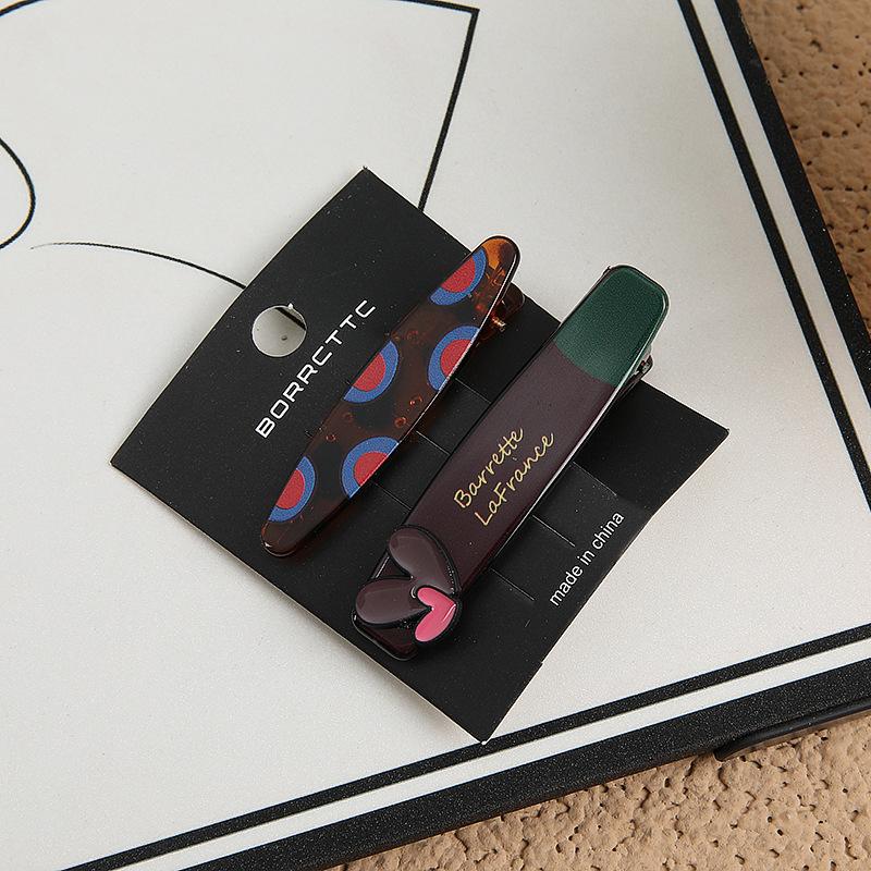 

Винтажный клетчатый геометрический набор заколок для волос корейские заколки для челки в форме сердца зажимы-уточки заколки для женщин аксессуары для волос украшения подарки