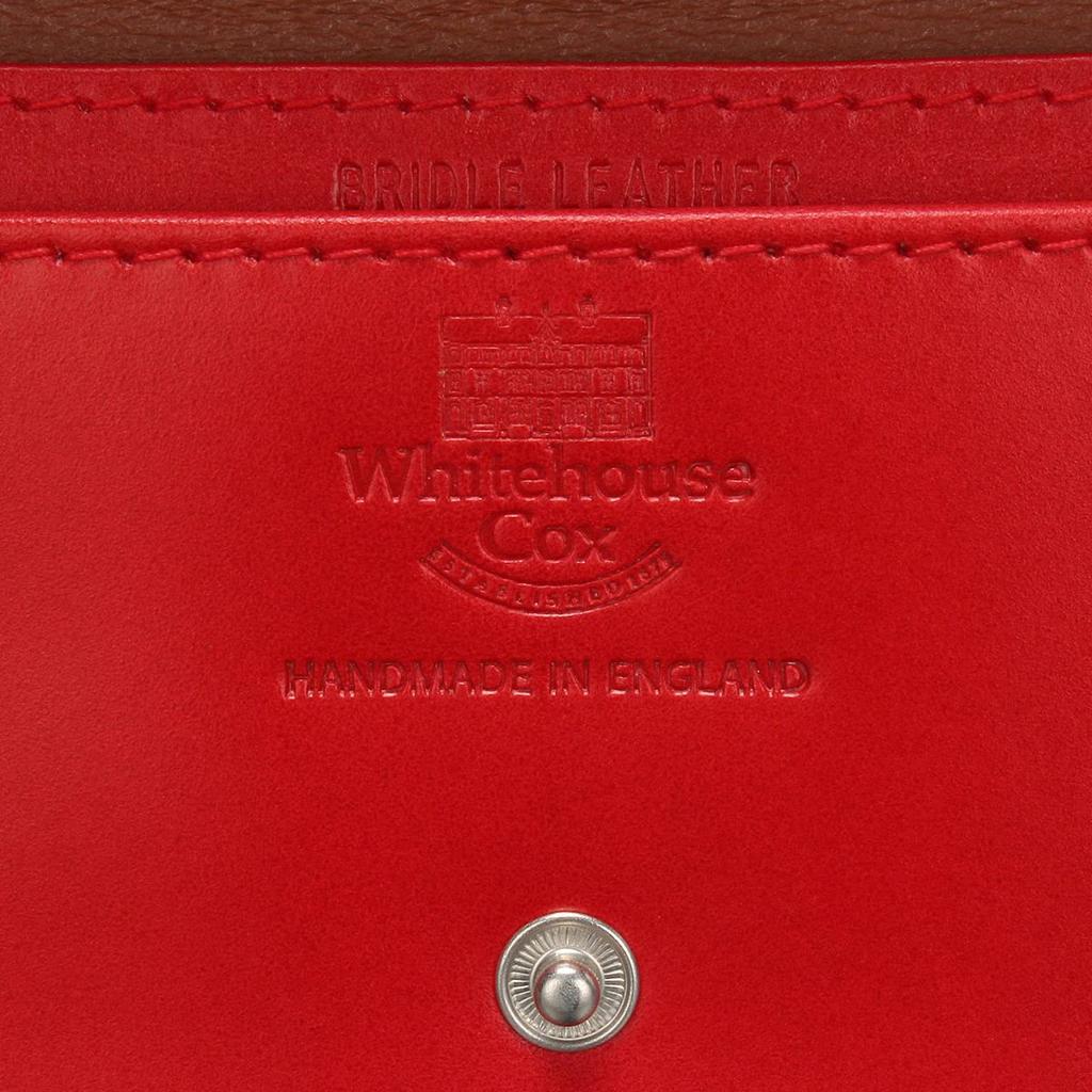 Whitehouse Cox S1751 Buttoned Business Card Red Holder, Leather, Men's