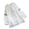 Women's Plus Size Cotton & Linen Shirt - Spring/Summer 2025 Ethnic Style with Wheat Ear Embroidery, Long Sleeve, Loose Fit.