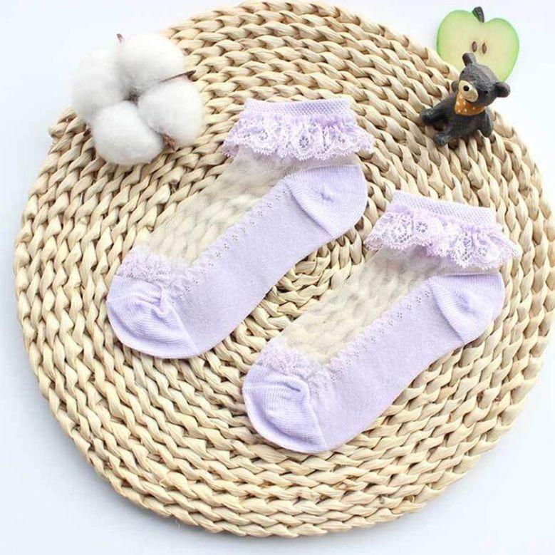 Cute Lace Flower Mesh Summer Newborn Baby Socks Cotton Baby Girl Socks See Through Anti Slip Socks Calcetines Skarpetki Sokke