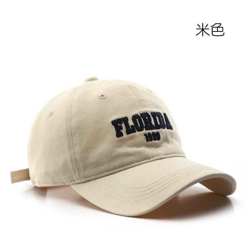 

Japanese retro women s spring and autumn washed cotton letter embroidered cap outdoor travel men s sunscreen baseball cap бежевый