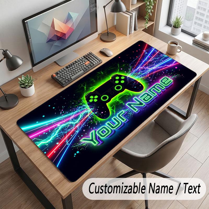Neonowy Kolorowy Motyw Spersonalizowana Podkładka pod Mysz Personalizowany Nadruk Imię Tekst Mata na Biurko do Domowego Biura Dekoracja Stołu