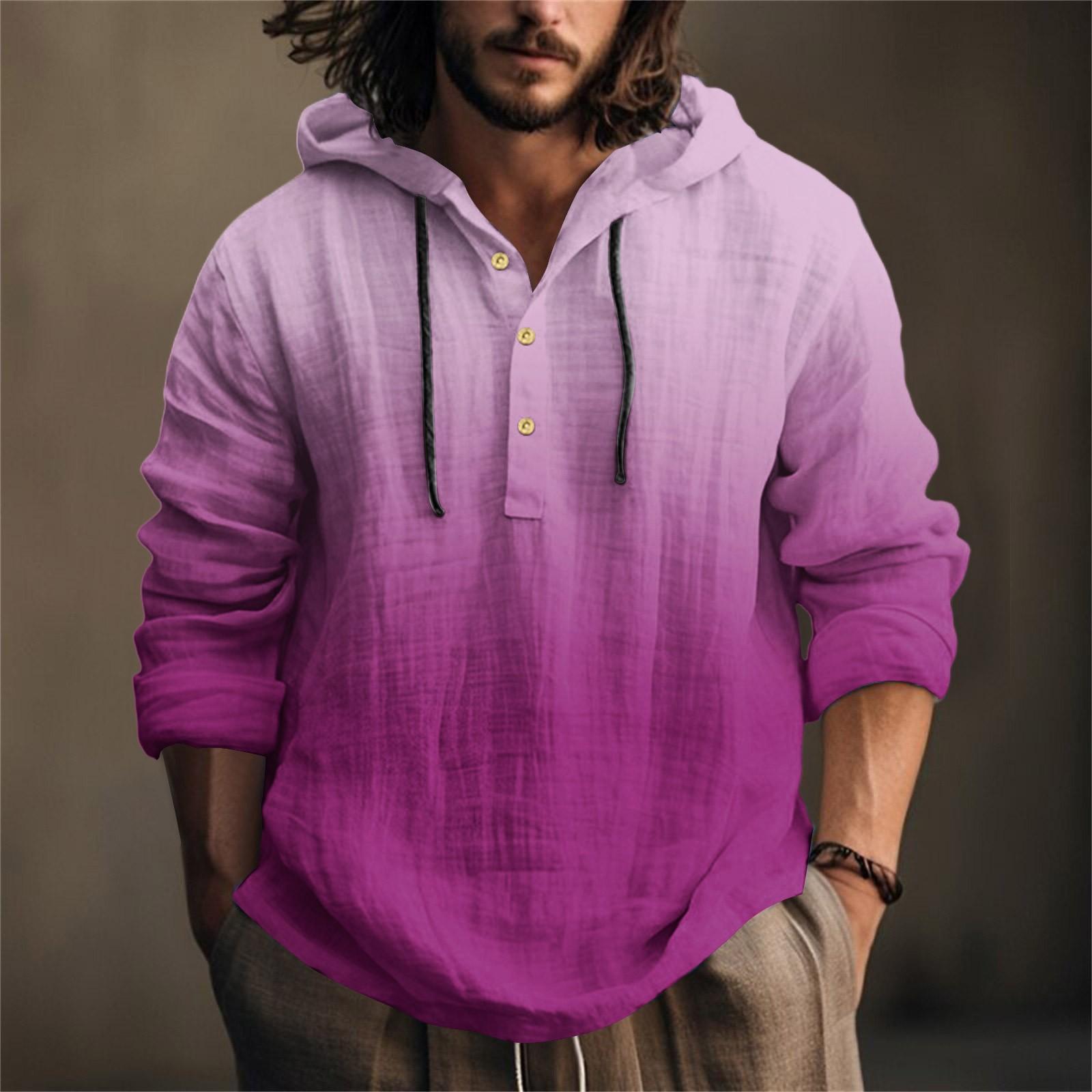 

Мужская рубашка с принтом из хлопка и льна с капюшоном, с длинными рукавами, повседневная одежда для весны и лета XL