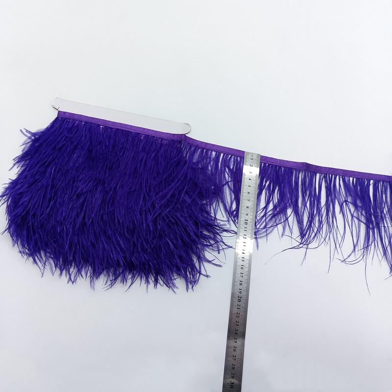 Feather1meter Dyed Colorful Ostrich Feathers Trim Ribbon for Dress Clothing Decoration Sewing Needlework Handicraft Accessories10-15cm