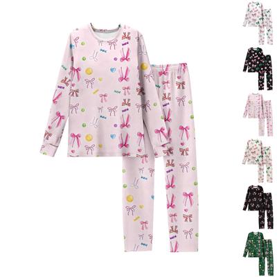 Women's Butterfly Print Long,Sleeved Pajama Set