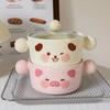 Korean cute ceramic instant noodle bowl with lid instant noodle bowl for student dormitory snail powder personal bowl