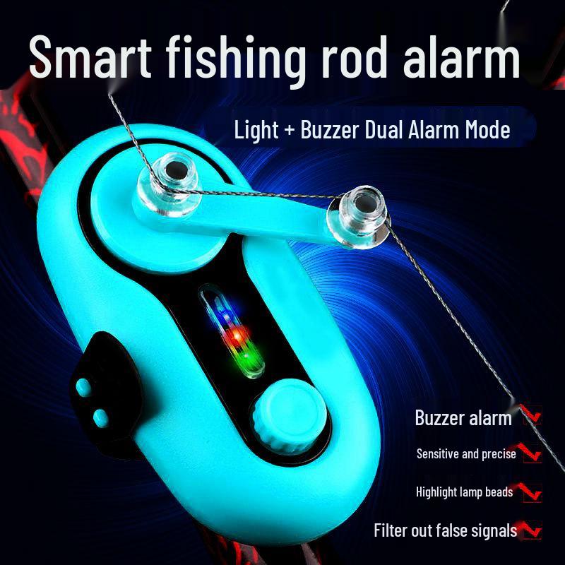 Allarme Pesca Sonoro e Luminoso Ammortizzante: Avvisatore Elettronico di Abboccata ad Alta Sensibilità per Canne da Pesca in Mare