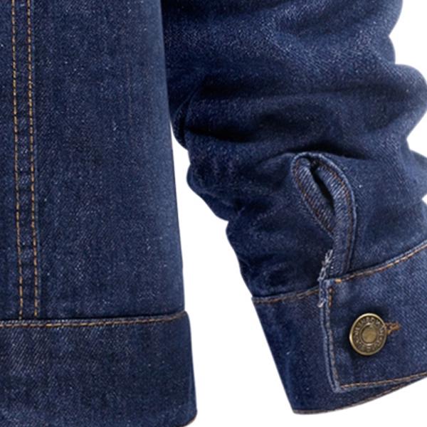 Blaue kurze Jeansjacke mit Taschen Damen Boyfriend-Jeansmantel Streetwear Vintage Herbst Basic Mäntel Oberbekleidung