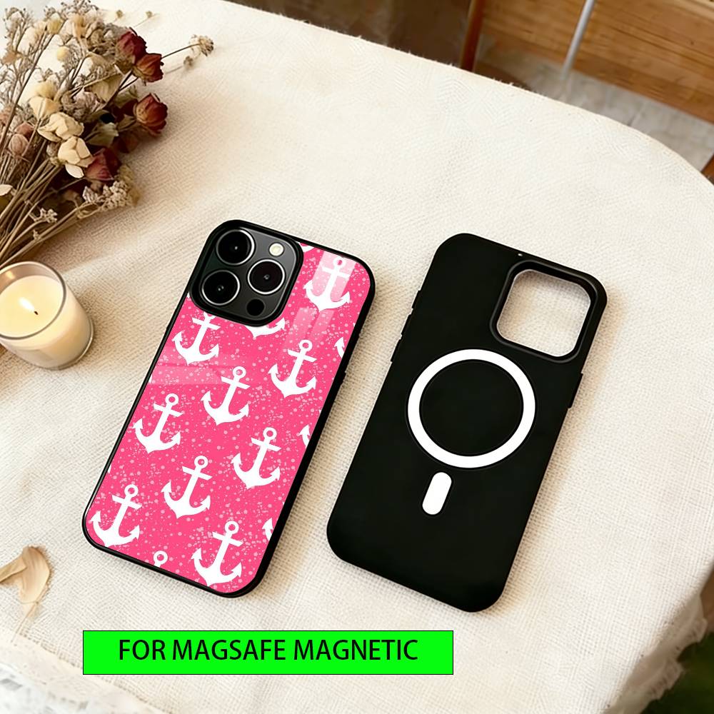 Marine Anchor Phone Case For iPhone17,16,15,14,13,12,11 Plus,Pro Magnetic For Magsafe Wireless Charging