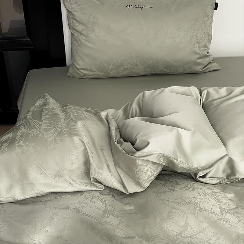 Li Lang Luxury 100-Count Long-Staple Cotton Jacquard Sateen Bed Sheet