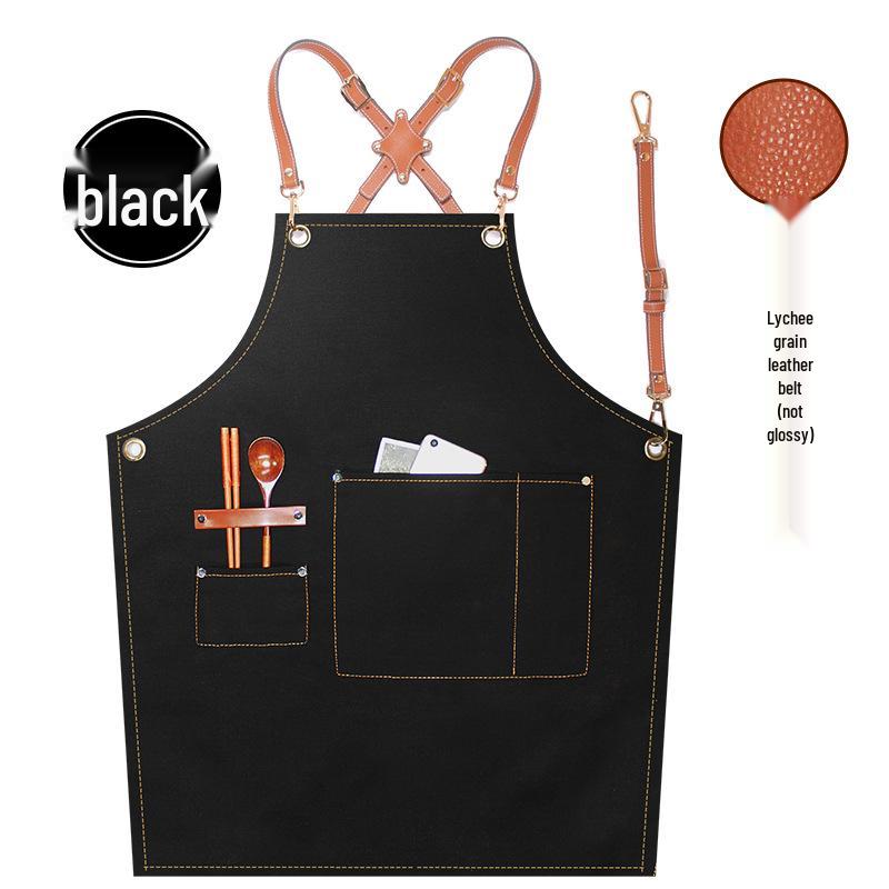 Women's Celebrity-Style Thick Canvas Apron for Hairdressers, Milk Tea Shops, and Baristas