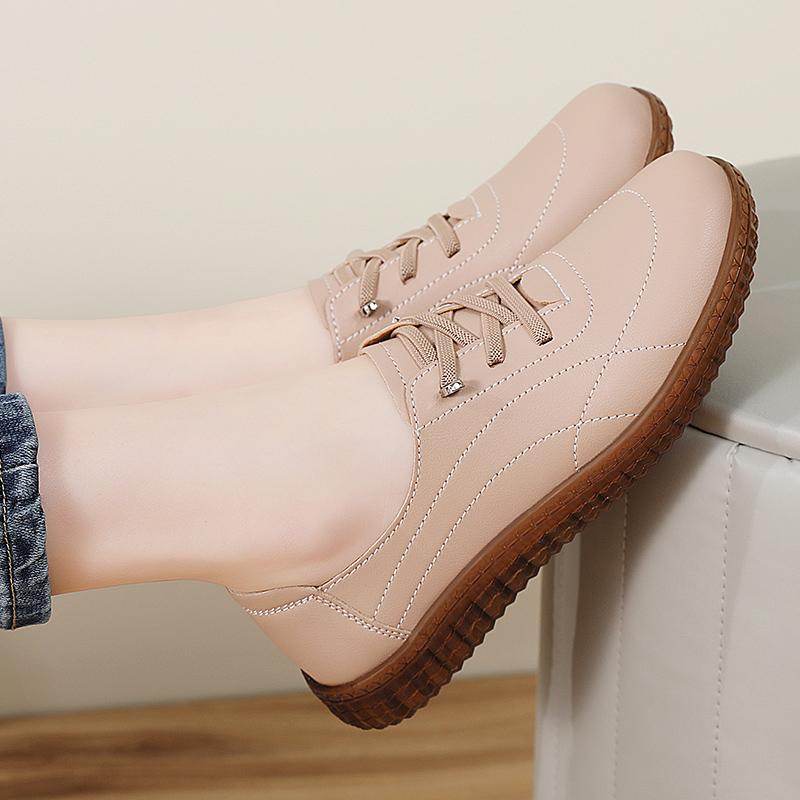 Women Soft Casual Shoes Loafers Simple Elegant Summer Sneakers Breathable Leather Moccasins Shoes Plus Size