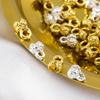 10Pcs Crimp End Bead Accessories 18K Gold Plated Clam Shell Bead Tip Crimp Ends Ball Chain Connector DIY Jewelry Making Supplies