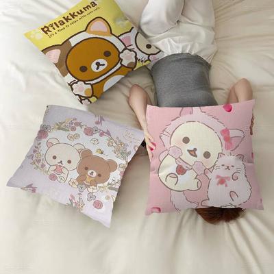 Japan Anime Cute Cartoon R-Rilakkuma Cushion Cover Inches Farmhouse Decor Home Throw Pillow Covers For Couch Decorations