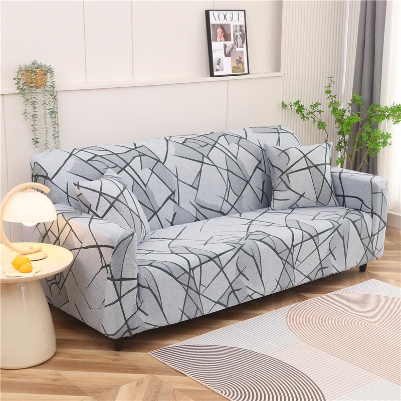 Geometry Sofa Cover for Living Room Stretch Slipcover Couch Cover Chair I Shape Big Sofa Cover 3 Seater Soft Furniture Protector